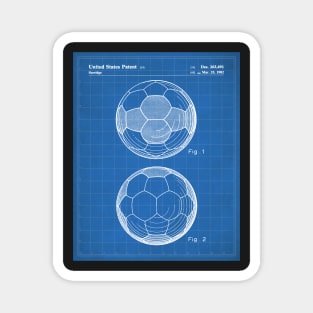 Soccer Ball Patent - Soccer Player Team Coach Art - Blueprint Magnet