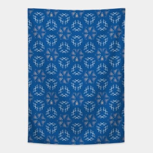 Geometric Snowflake Pattern Tapestry