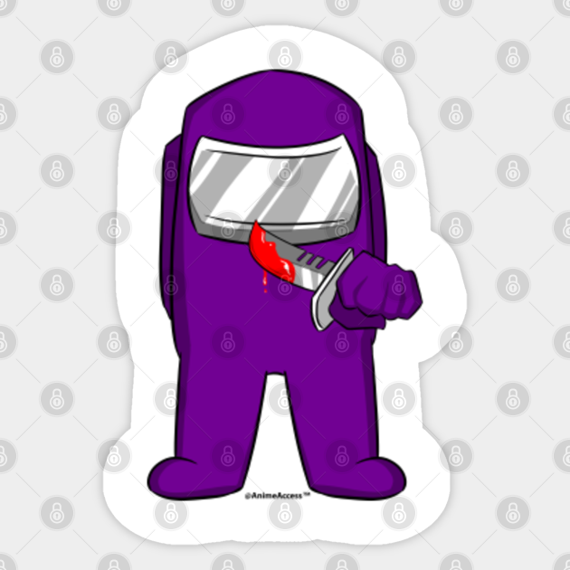 Among Us Impostor Knife Purple Among Us Sticker Teepublic Au