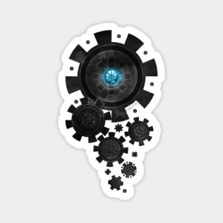 Steampunk Gears Black & Blue Magnet