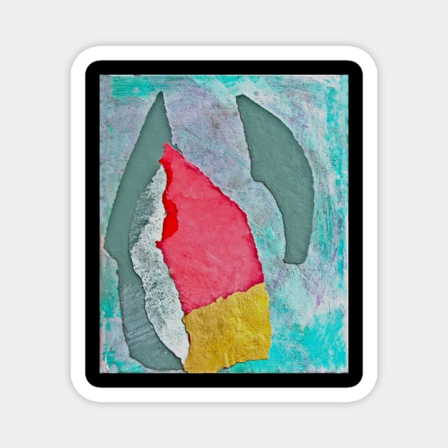 Minimal Abstract Collage Magnet by DonWillisJrArt