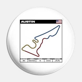 formula one circuit austin - formula one track - formula 1 track T-Shirt Pin