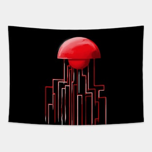 Red Jellyfish Tapestry