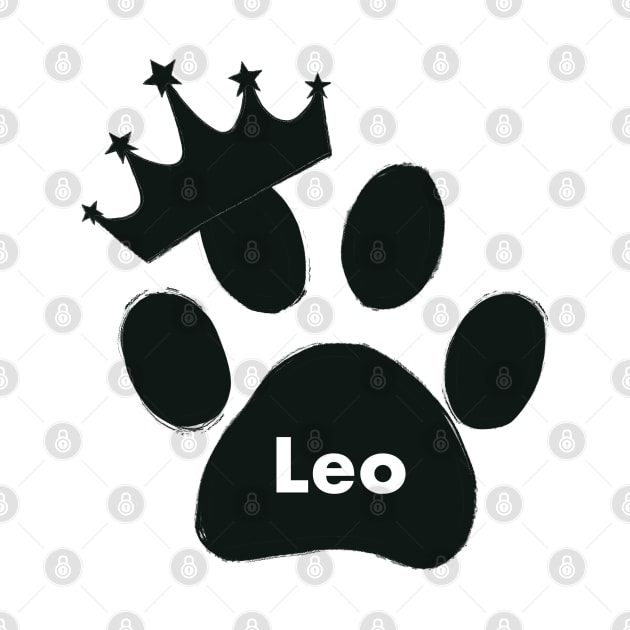 Leo cat name made of hand drawn paw prints by GULSENGUNEL