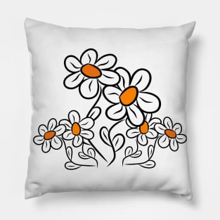 daisy flower, daisies in bloom blossoms garden Pillow