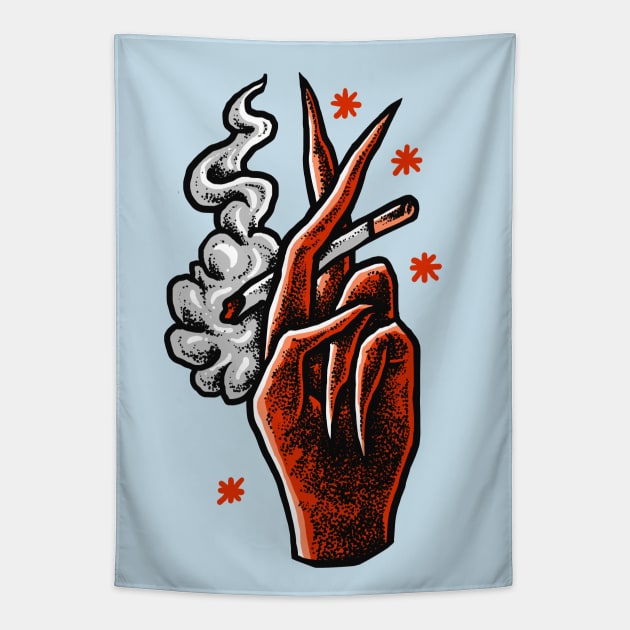 Smoking hand tapestry shop