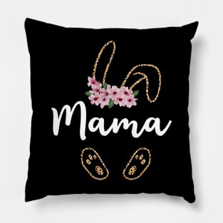 Mama Bunny Ears Easter Leopard Print Pillow