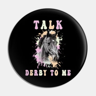 Talk Derby to Me Groovy Equestrian Derby Day Barrel Racing Pin