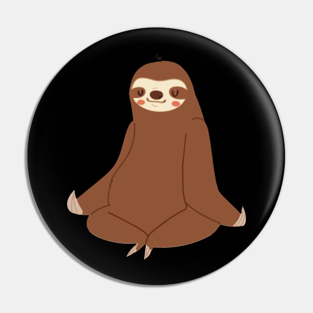 Funny Sloth T-shirt. Sloth Doing Yoga Pin by KsuAnn