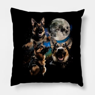 German Shepherd Dog Moon Stylish Tee for Canine Charm Admirers Pillow