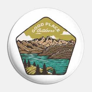 Lake Nature Outdoor Illustration Pin