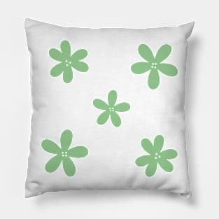 Abstract Flowers - Mint Green Pillow