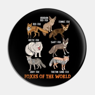 Foxes Of The World Funny Fox Stuff Animals Educational Gifts Pin