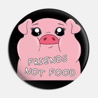 Friends Not Food - Cute Pig Pin