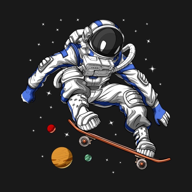 Space Astronaut Skateboarding by underheaven