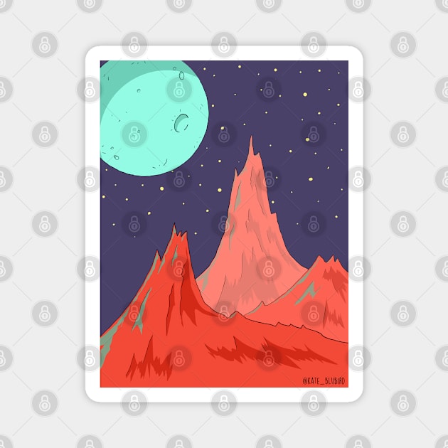 Red Mountains Magnet by KateBlubird