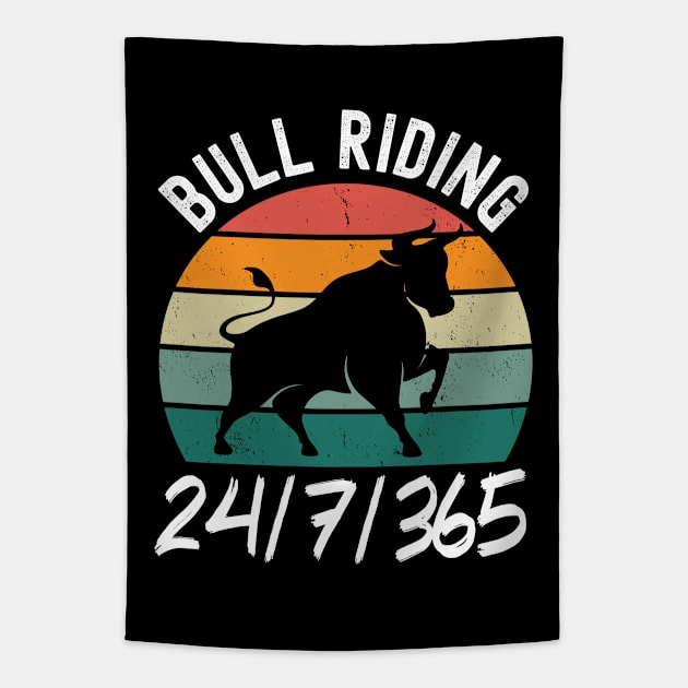 Bull Riding 24/7/365 Tapestry by footballomatic