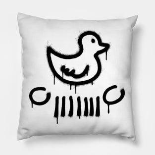 Duck Duck Jeep - Graffiti Black Pillow