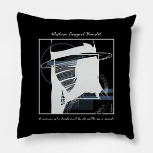 Western Cowgirl Bandit version 7 Pillow