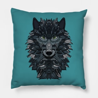 Black Wolf Pillow