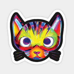 Multicoloured Cat Art Pattern Magnet