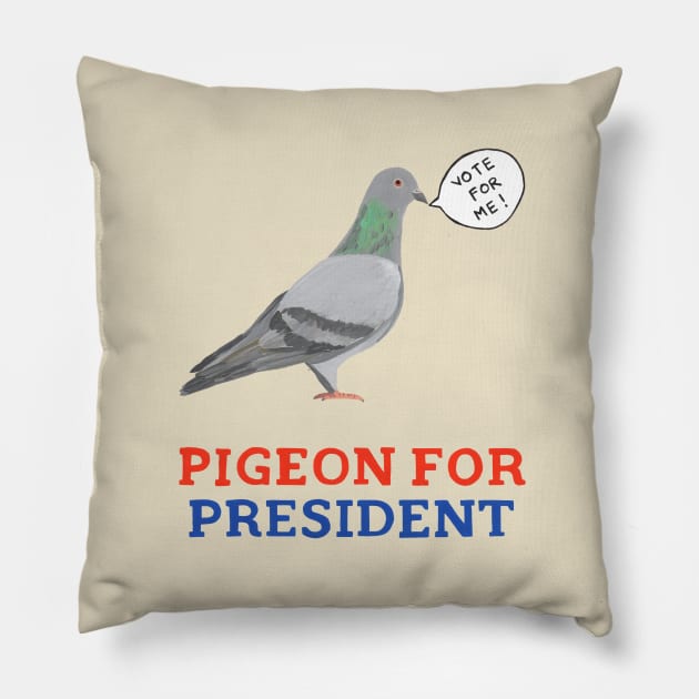 Pigeon for President Pillow by Das Brooklyn