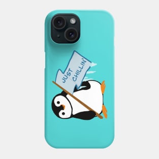 Penguin just Chillin like a little villain Phone Case