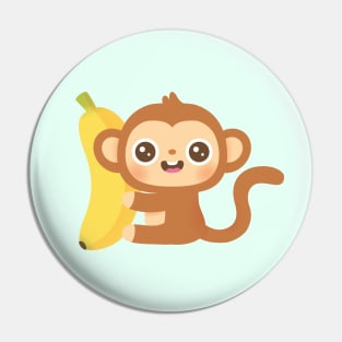 Cute Little Monkey and Banana Pin