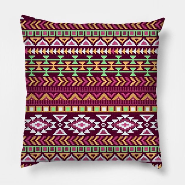 Ethnic pixel ornament #2 Pillow by GreekTavern