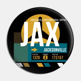 Vintage Jacksonville JAX Airport Code Travel Day Retro Air Travel Pin