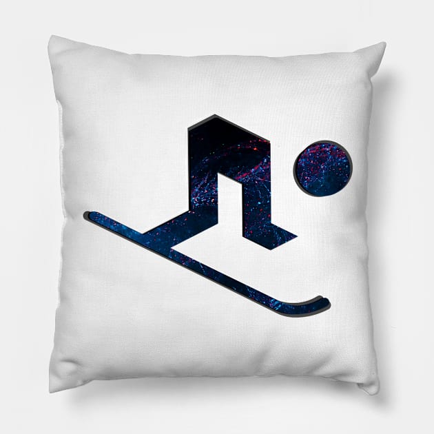 Alpine Ski - Olympic Winter Sports Lover -  Snowboarding Abstract Pillow by MaystarUniverse