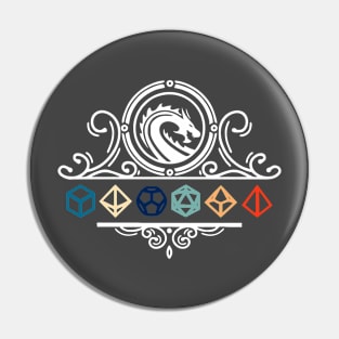 Retro Dragon Dice Crest Pin