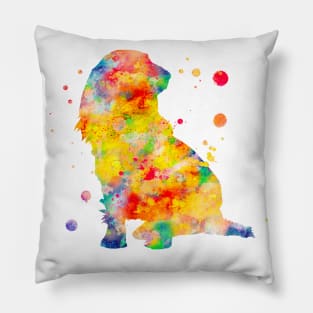 Long Haired Dachshund Watercolor Painting 1 Pillow