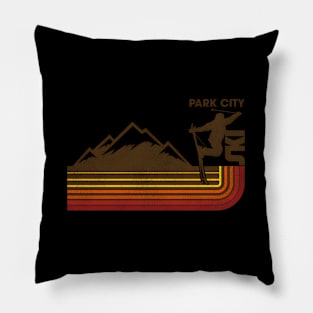 Park City 70S80S Skiing Stripe Pillow