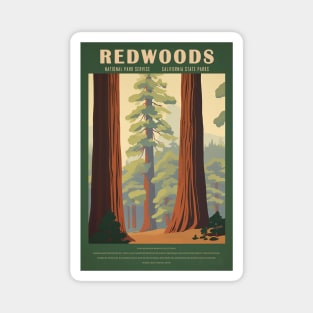 Redwoods National Park Vintage Travel Poster Magnet