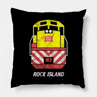 Vintage Rock Island Railroad Train Engine Pillow