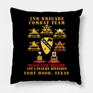 2nd Brigade Combat Team, 1st Cavalry Division - BlackJack - All Sub Units w Ribbon X 300 Pillow