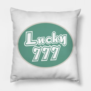 lucky number 777 - green and white Pillow