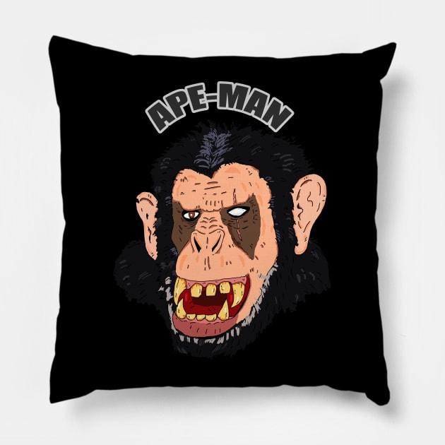 angry chimpanzee Pillow by Ragna.cold