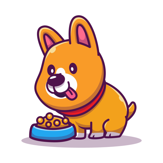 Cute Corgi Eating Dog Food by Catalyst Labs