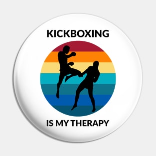 Kickboxing Is My Therapy Retro Vintage Sparring Pin