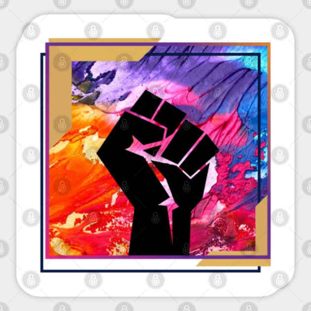 Black Lives Matter Fist Rainbow Painting Black Lives Matter