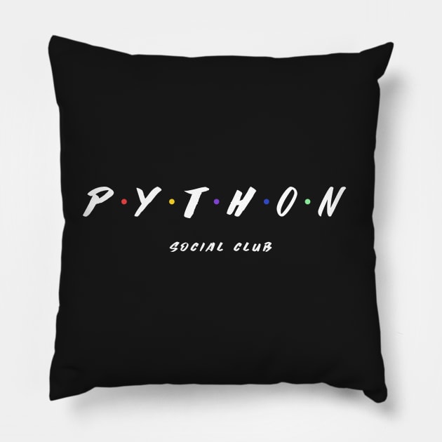 Python Social Club for Programmers and Coders Pillow by RareLoot19