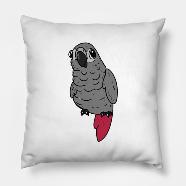 African grey parrot Derpy Pillow by BijouBljou