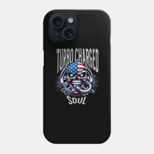 Turbo Charged Soul USA American Flag Skull Face Boosted Phone Case