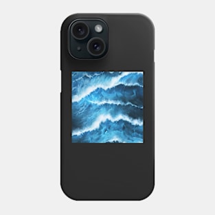 Hyperrealistic blue ocean waves Phone Case