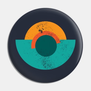 Abstract Geometric Ocean Sunset Pin