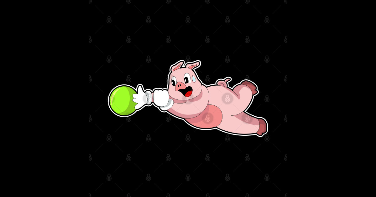 Pig Bowling Bowling ball Bowling Sticker TeePublic