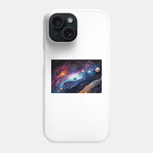 Galactic Nomad Sticker: Ethereal Oil Painting  (336) Phone Case by WASjourney