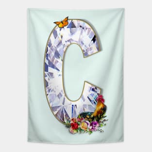 Name Initial Letter C and Rooster Tapestry